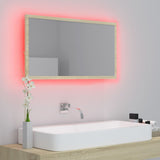 LED Bathroom Mirror Sonoma Oak 80x8.5x37 cm Acrylic - 45-Degree Angle
