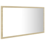 LED Bathroom Mirror Sonoma Oak 80x8.5x37 cm Acrylic - Rear View