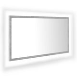 LED Bathroom Mirror Concrete Grey 80x8.5x37 cm Acrylic - Front View
