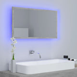 LED Bathroom Mirror Concrete Grey 80x8.5x37 cm Acrylic - Side View
