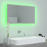LED Bathroom Mirror Concrete Grey 80x8.5x37 cm Acrylic - Top-Down View