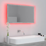 LED Bathroom Mirror Concrete Grey 80x8.5x37 cm Acrylic - 45-Degree Angle