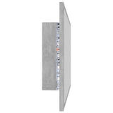 LED Bathroom Mirror Concrete Grey 80x8.5x37 cm Acrylic - Low Angle