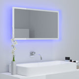 LED Bathroom Mirror High Gloss White 80x8.5x37 cm Acrylic - Side View