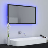 LED Bathroom Mirror High Gloss Black 80x8.5x37 cm Acrylic - Side View