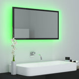 LED Bathroom Mirror High Gloss Black 80x8.5x37 cm Acrylic - Top-Down View