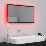 LED Bathroom Mirror High Gloss Black 80x8.5x37 cm Acrylic - 45-Degree Angle