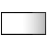 LED Bathroom Mirror High Gloss Black 80x8.5x37 cm Acrylic - Close-Up Angle
