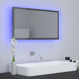 LED Bathroom Mirror High Gloss Grey 80x8.5x37 cm Acrylic - Side View