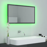 LED Bathroom Mirror High Gloss Grey 80x8.5x37 cm Acrylic - Top-Down View