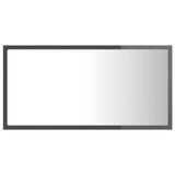 LED Bathroom Mirror High Gloss Grey 80x8.5x37 cm Acrylic - Close-Up Angle