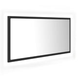 LED Bathroom Mirror Grey 90x8.5x37 cm Acrylic - Front View