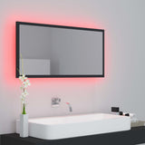 LED Bathroom Mirror Grey 90x8.5x37 cm Acrylic - Extra Image
