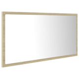 LED Bathroom Mirror Sonoma Oak 90x8.5x37 cm Acrylic - Top-Down View