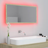 LED Bathroom Mirror Sonoma Oak 90x8.5x37 cm Acrylic - Extra Image