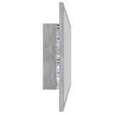 LED Bathroom Mirror Concrete Grey 90x8.5x37 cm Acrylic - 45-Degree Angle