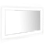 LED Bathroom Mirror High Gloss White 90x8.5x37 cm Acrylic - Front View
