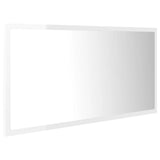 LED Bathroom Mirror High Gloss White 90x8.5x37 cm Acrylic - Top-Down View