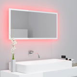 LED Bathroom Mirror High Gloss White 90x8.5x37 cm Acrylic - Extra Image