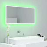 LED Bathroom Mirror High Gloss White 90x8.5x37 cm Acrylic - Extra Image