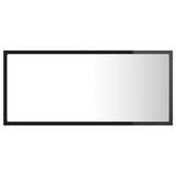LED Bathroom Mirror High Gloss Black 90x8.5x37 cm Acrylic - Side View
