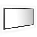 LED Bathroom Mirror High Gloss Grey 90x8.5x37 cm Acrylic - Front View