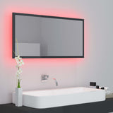 LED Bathroom Mirror High Gloss Grey 90x8.5x37 cm Acrylic - Extra Image
