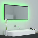 LED Bathroom Mirror High Gloss Grey 90x8.5x37 cm Acrylic - Extra Image