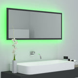 LED Bathroom Mirror Grey 100x8.5x37 cm Acrylic - Top-Down View