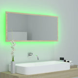 LED Bathroom Mirror Sonoma Oak 100x8.5x37 cm Acrylic - Top-Down View