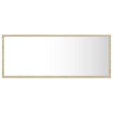 LED Bathroom Mirror Sonoma Oak 100x8.5x37 cm Acrylic - Close-Up Angle