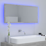 LED Bathroom Mirror Concrete Grey 100x8.5x37 cm Acrylic - Side View