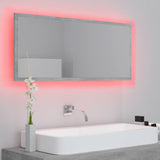 LED Bathroom Mirror Concrete Grey 100x8.5x37 cm Acrylic - 45-Degree Angle