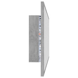 LED Bathroom Mirror Concrete Grey 100x8.5x37 cm Acrylic - Low Angle