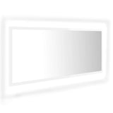 LED Bathroom Mirror High Gloss White 100x8.5x37 cm Acrylic - Front View