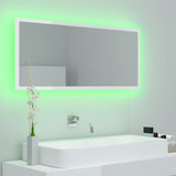 LED Bathroom Mirror High Gloss White 100x8.5x37 cm Acrylic - Top-Down View