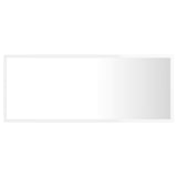 LED Bathroom Mirror High Gloss White 100x8.5x37 cm Acrylic - Close-Up Angle