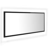 LED Bathroom Mirror High Gloss Black 100x8.5x37 cm Acrylic - Front View
