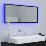 LED Bathroom Mirror High Gloss Black 100x8.5x37 cm Acrylic - Side View