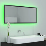 LED Bathroom Mirror High Gloss Black 100x8.5x37 cm Acrylic - Top-Down View