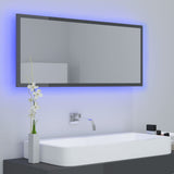 LED Bathroom Mirror High Gloss Grey 100x8.5x37 cm Acrylic