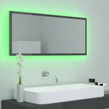 LED Bathroom Mirror High Gloss Grey 100x8.5x37 cm Acrylic - Top-Down View
