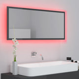 LED Bathroom Mirror High Gloss Grey 100x8.5x37 cm Acrylic - 45-Degree Angle