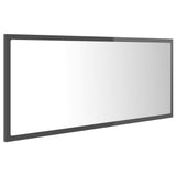 LED Bathroom Mirror High Gloss Grey 100x8.5x37 cm Acrylic - Rear View