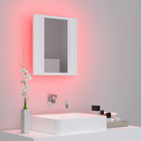 LED Bathroom Mirror Cabinet White 40x12x45 cm Acrylic - 45-Degree Angle