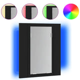 LED Bathroom Mirror Cabinet Black 40x12x45 cm Acrylic - Front View