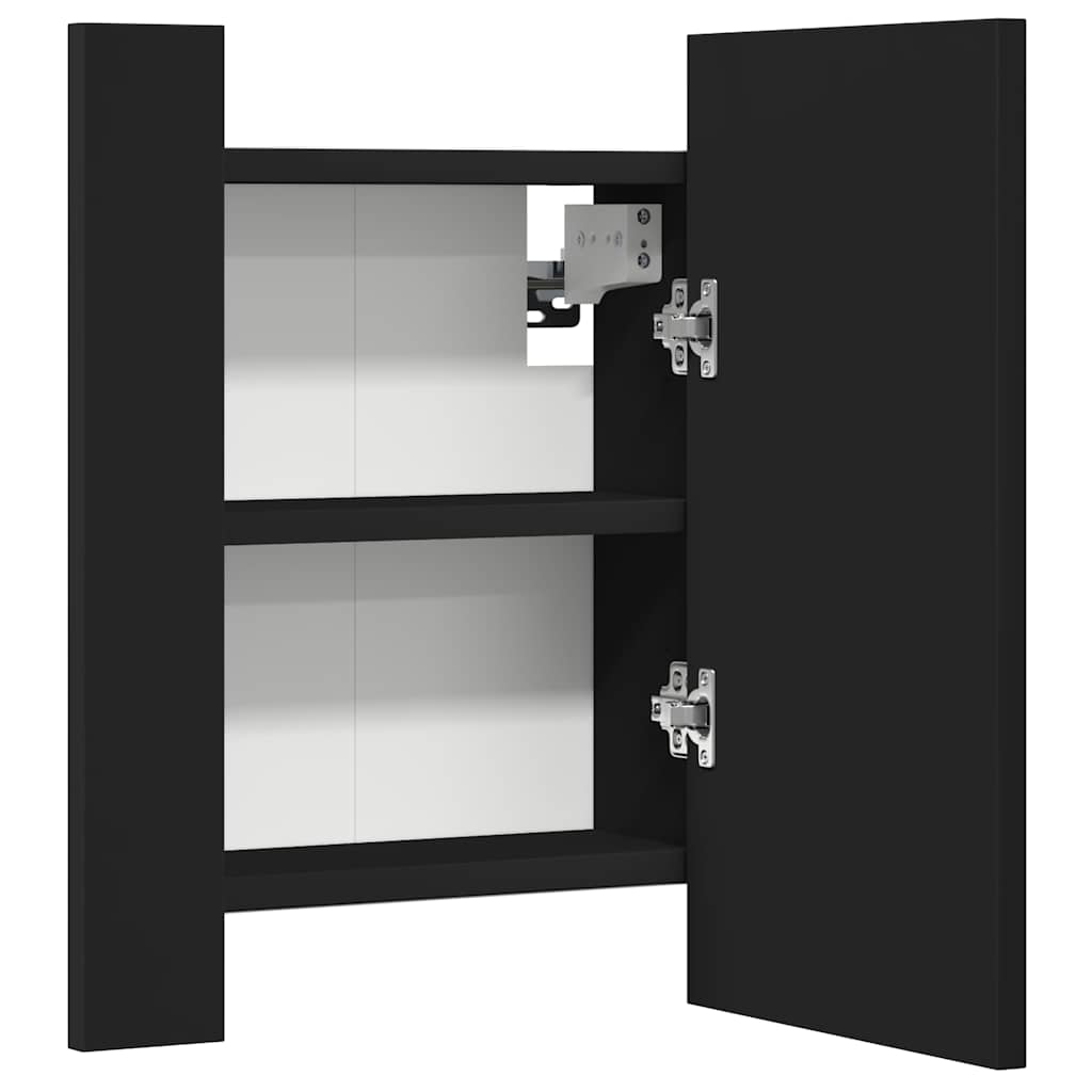 LED Bathroom Mirror Cabinet Black 40x12x45 cm Acrylic