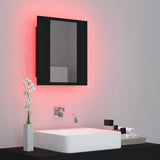 LED Bathroom Mirror Cabinet Black 40x12x45 cm Acrylic - 45-Degree Angle