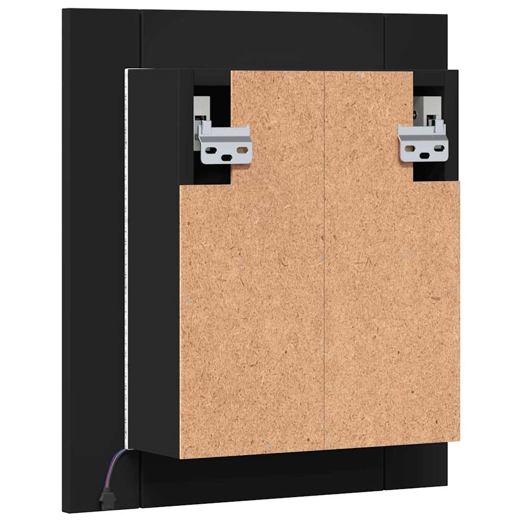LED Bathroom Mirror Cabinet Black 40x12x45 cm Acrylic