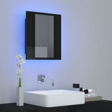 LED Bathroom Mirror Cabinet High Gloss Black 40x12x45 cm Acrylic - Side View